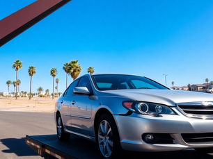 Grey car on the side of the road.