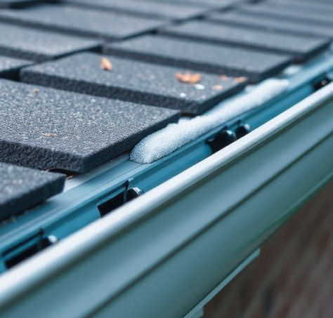 Black roof with gutter