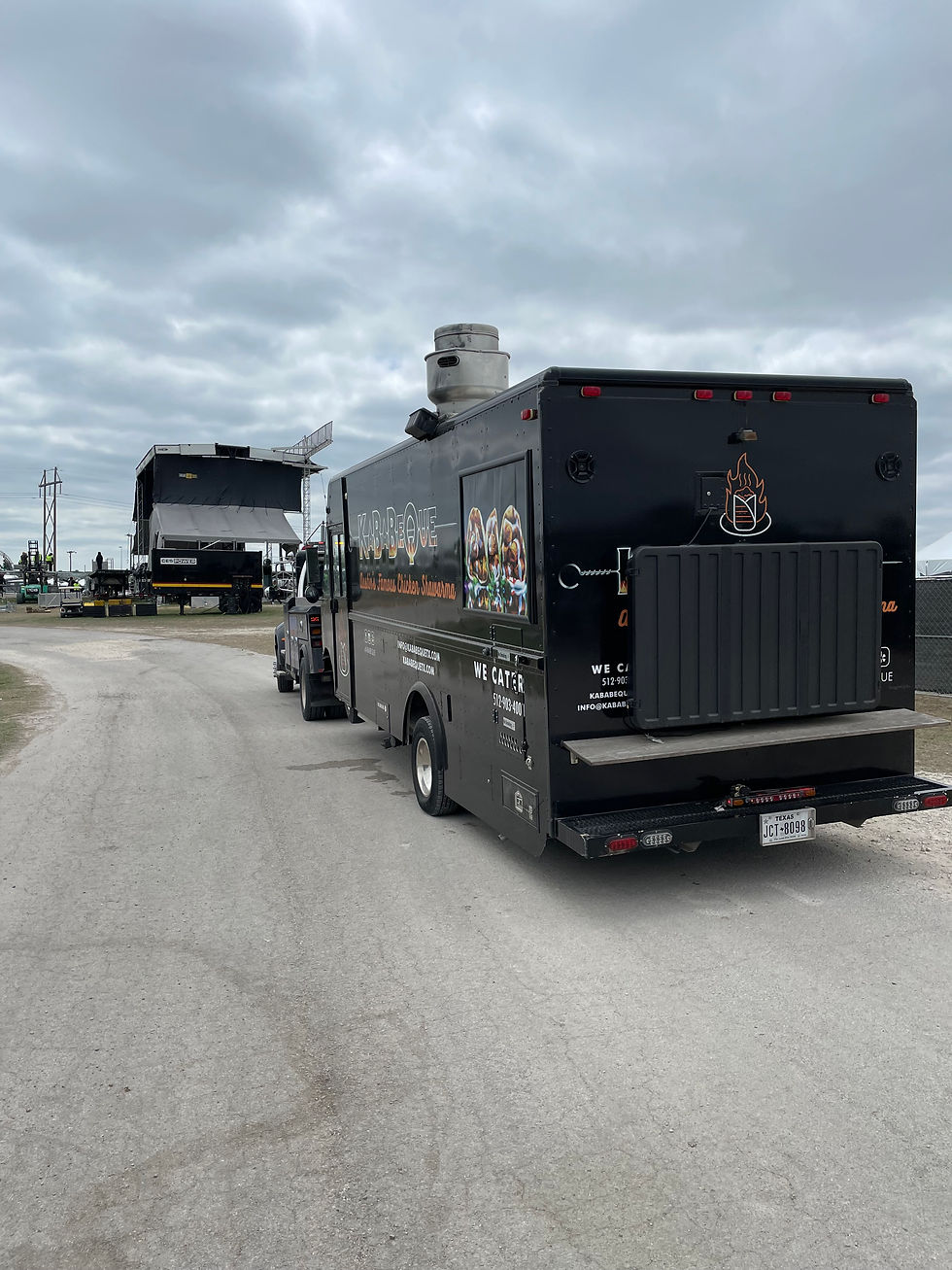 Food truck being towed after event in Leander Texas.