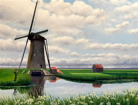 Fine art painting Dutch Windmill: The Dutch Way of Life TDWOL