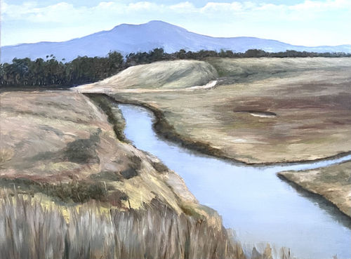 Fine art painting Newport Back Bay Saddleback Mountain