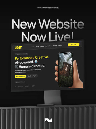 Jolt Agency new website design displayed on a desktop monitor by Perth web designer Nathan Webster