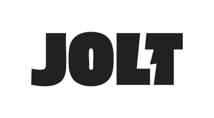 JOLT logo with a lightning bolt symbol in the letter T