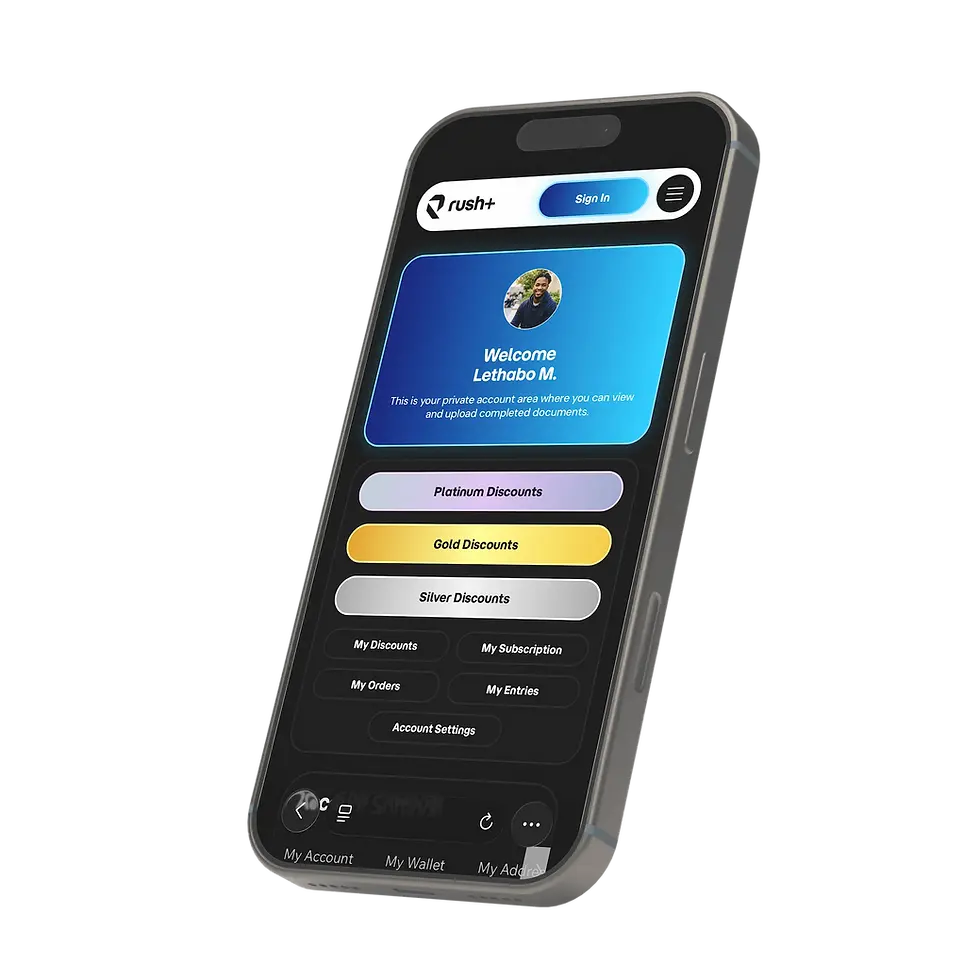 Mobile app interface on a smartphone screen