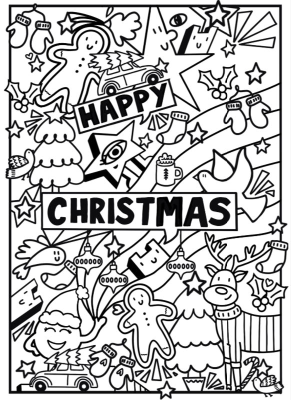 Thumbnail: Happy Christmas - colour your own