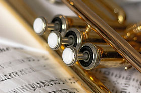 Close-up of a trumpet.