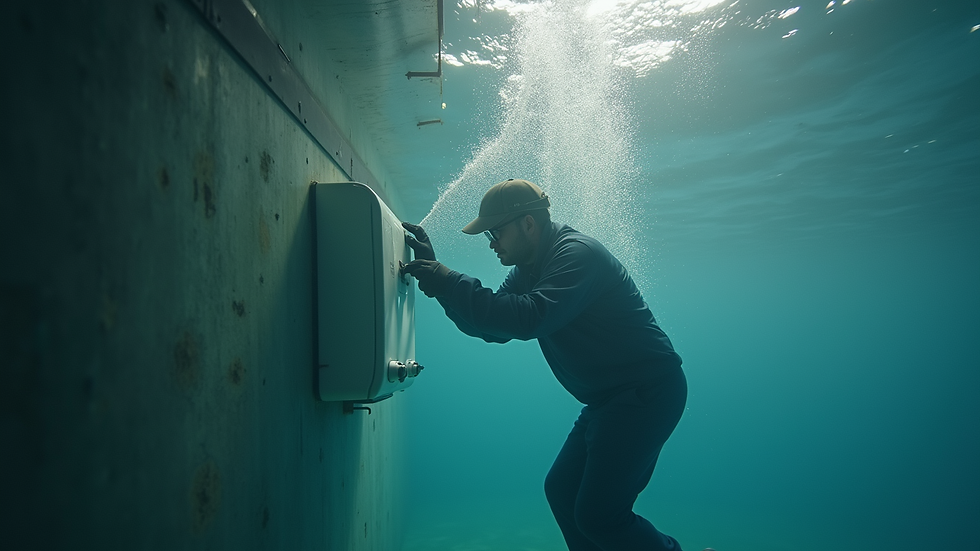 Vue en plongée d’un technicien réparant un chauffe-eau électrique