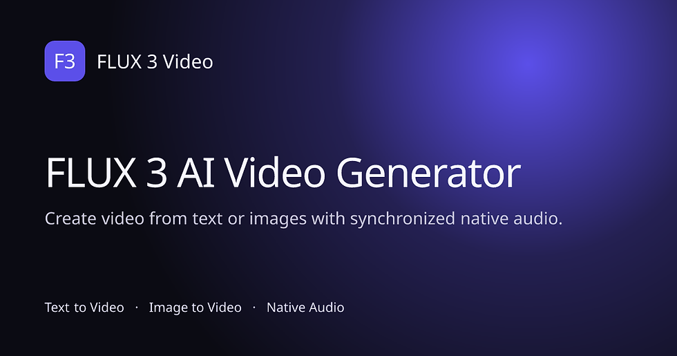FLUX 3 Hadir: Video AI 20 Detik dengan Audio Tersinkronisasi 