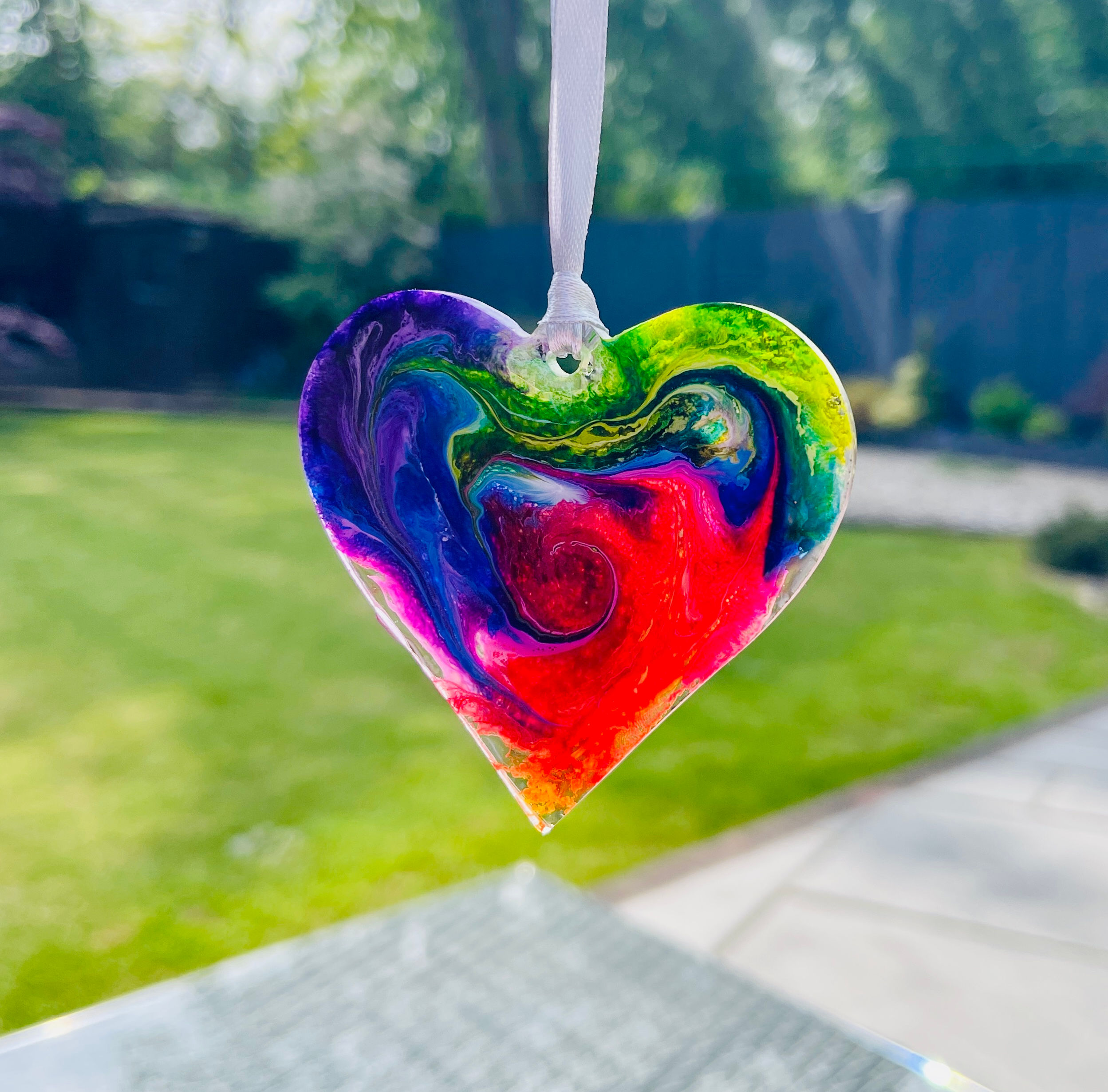 Multi Coloured Hanging Heart