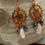Thumbnail: Copper Gear Earrings with Freshwater Pearl Drop