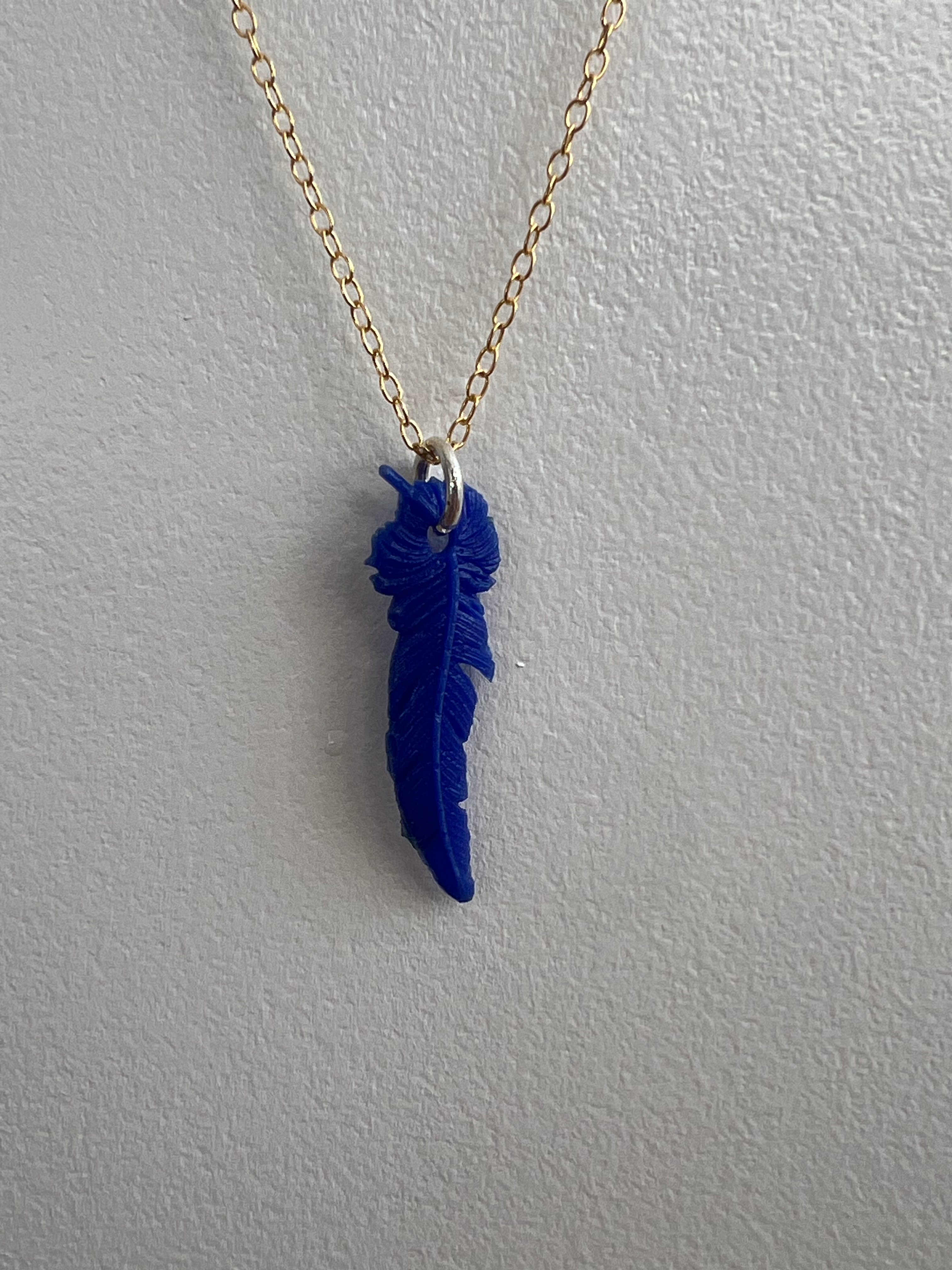 Blue Jay Feather Necklace
