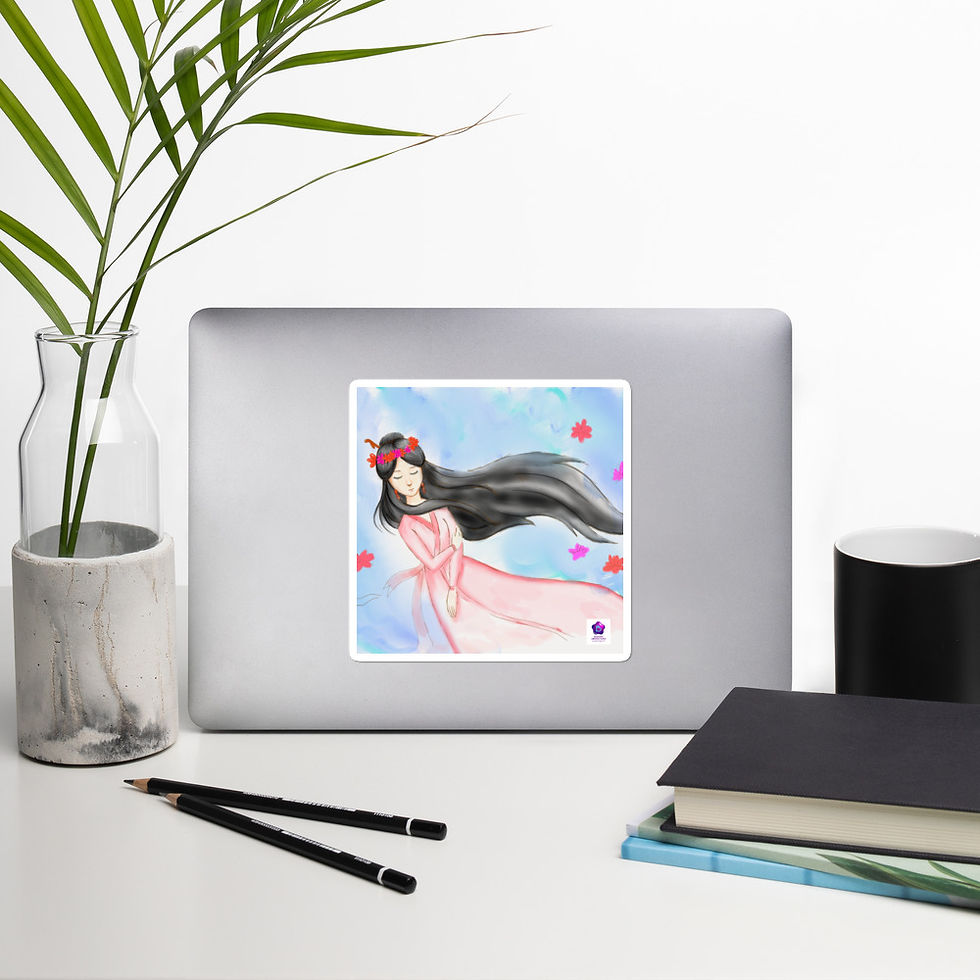Thumbnail: Chinese Princess Hair Windy Bubble-free stickers