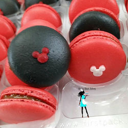 Mickey theme macarons with dulce de leche filling