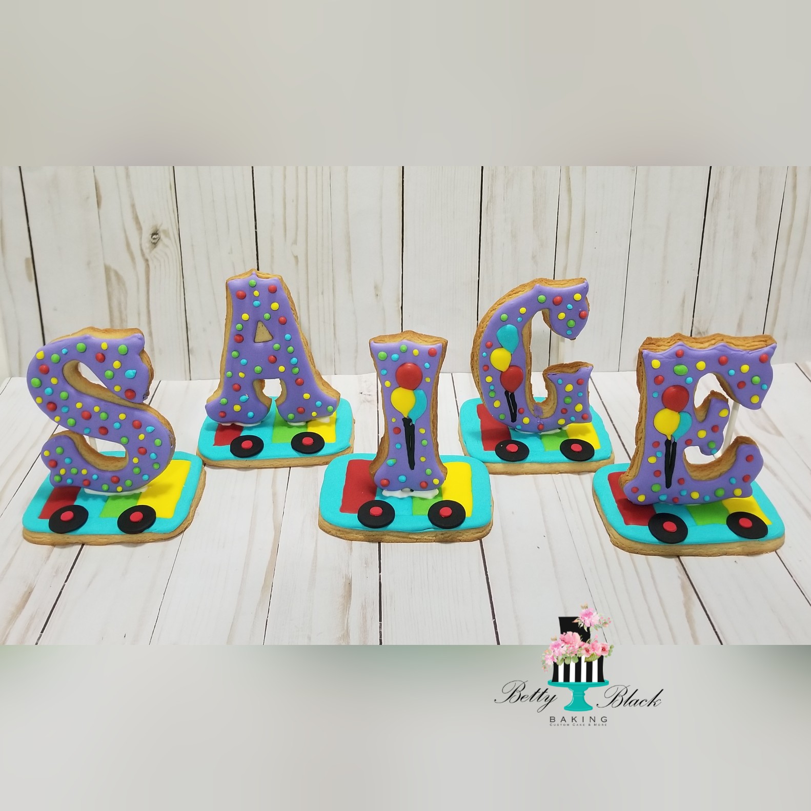 Word party name cookies