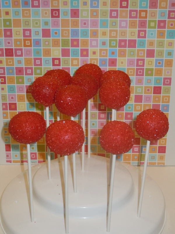 Ruby Red Cake Pops