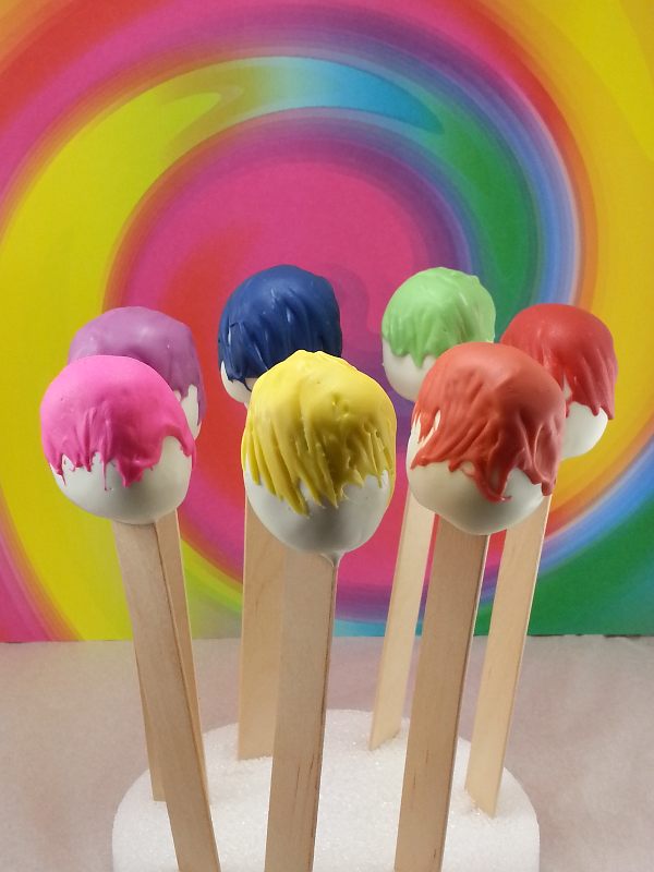 Paintbrush cake pops
