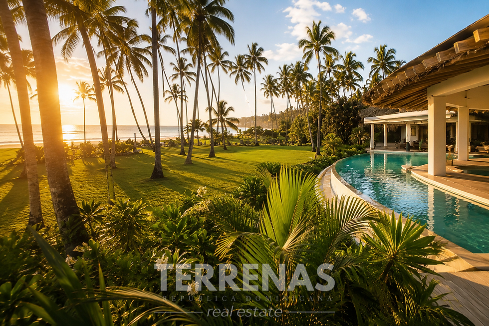 Beachfront property in Las Terrenas Dominican Republic with tropical beach and ocean