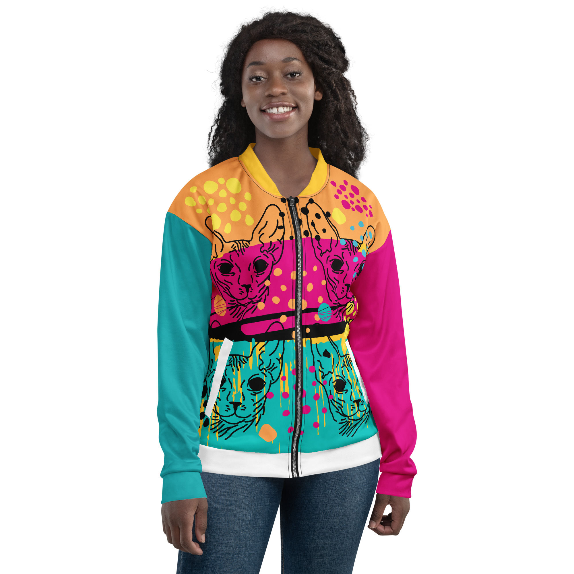 Zing, Zang, Meow! - Unisex Bomber Jacket