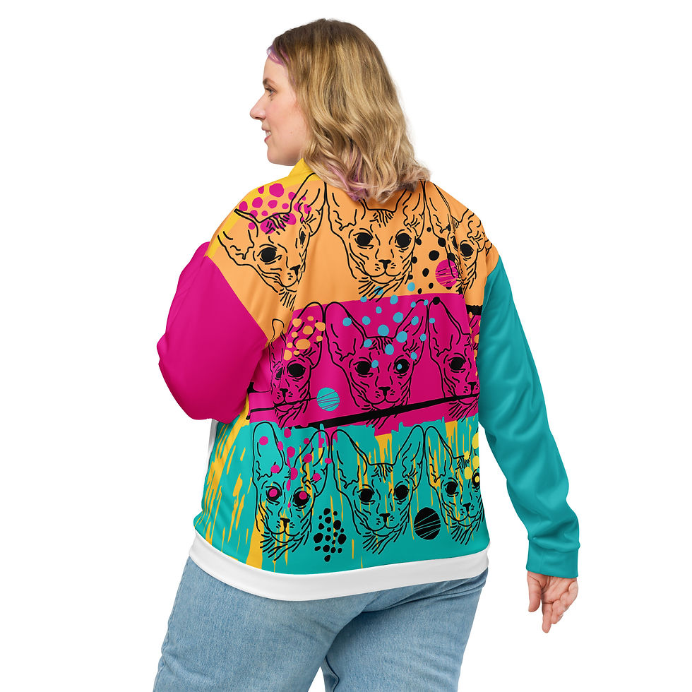 Thumbnail: Zing, Zang, Meow! - Unisex Bomber Jacket