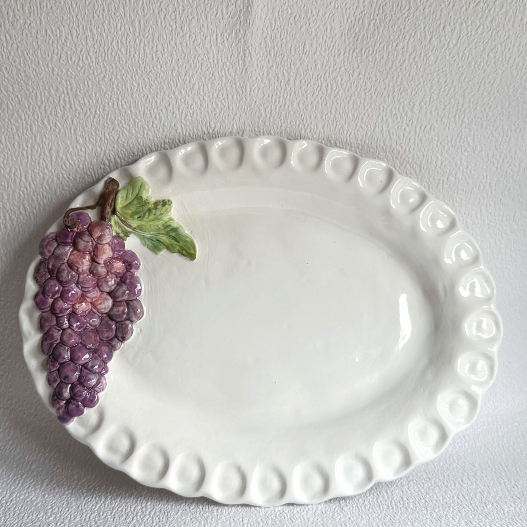 ready to ship: large painted grape platter