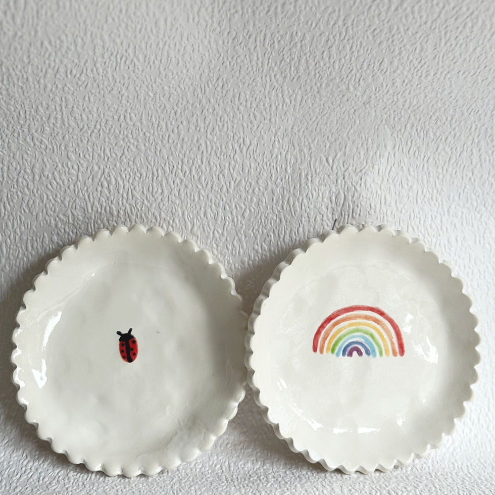 Thumbnail: painted icons cake plates/saucers