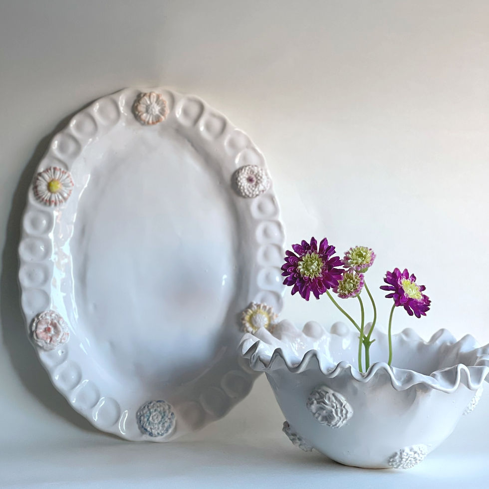Thumbnail: scattered flower serving dish