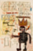 Basquiat, With Strings Two, 1983, acrylic, and oilstick on canvas 96 x 60 in.