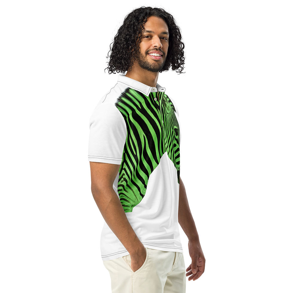 Thumbnail: Men’s slim fit neon zebra polo