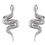 Thumbnail: Sterling Silver Pair Snake Friction Back Earring