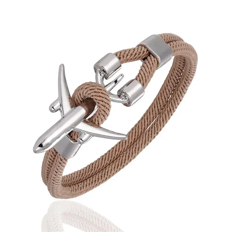 Thumbnail: MKENDN Airport Fashion Men Women Airplane Anchor Bracelets