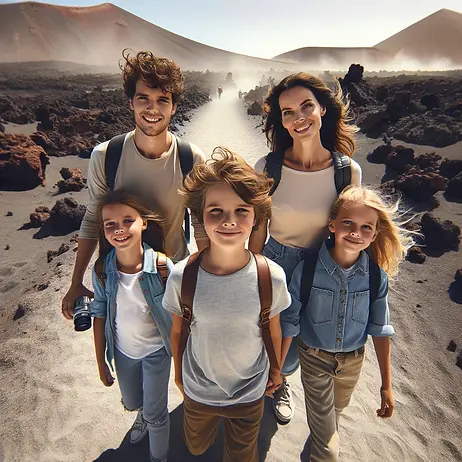 DALL·E 2024-05-21 12.08.55 - A close-up, high-resolution image of a family walking in a du