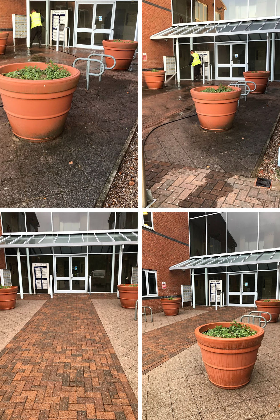 Office complex with improved curb appeal post-seal.