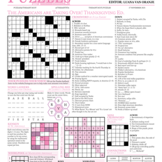 Puzzles 295: 'The Americans are Taking Over! Thanksgiving ed.'