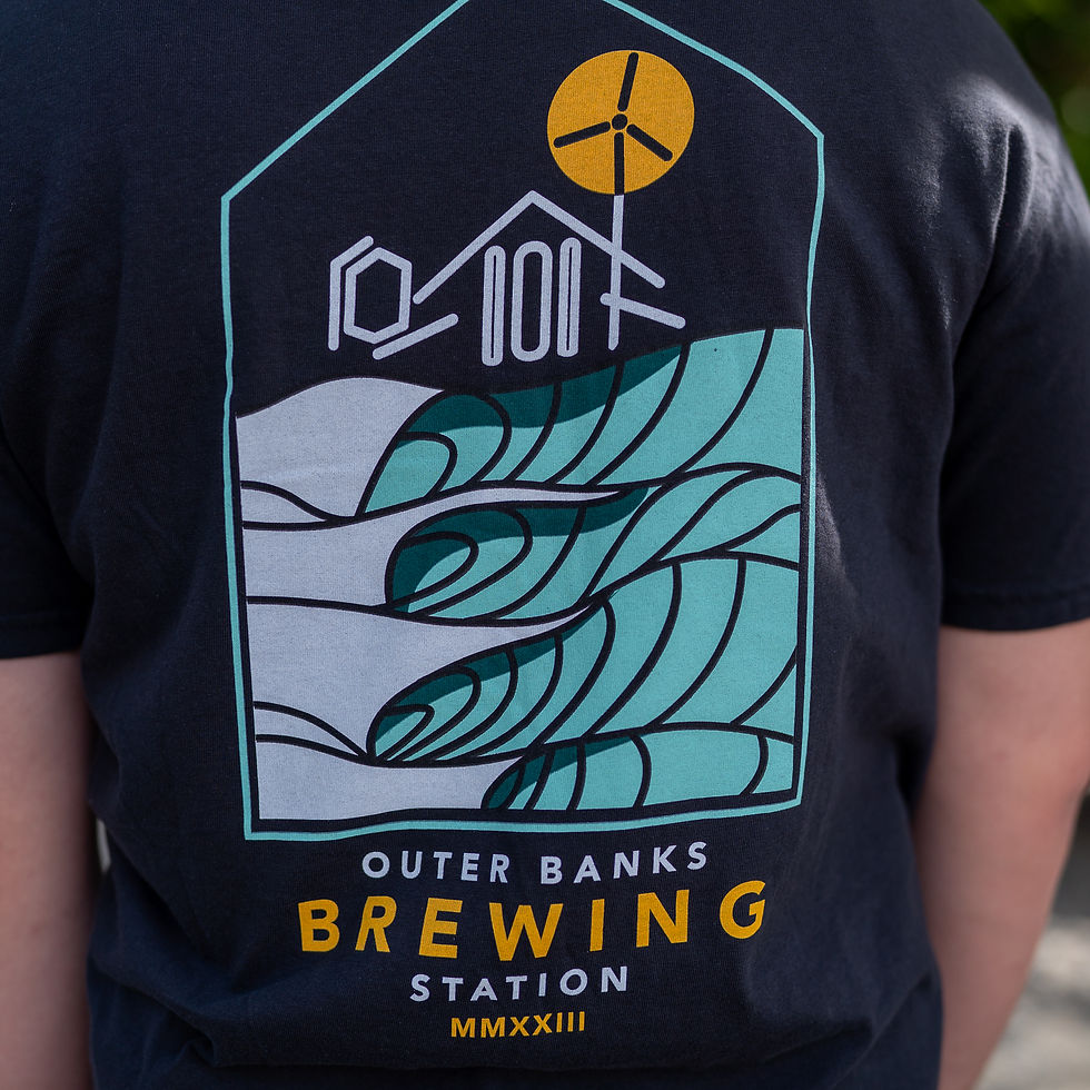 Thumbnail: Outer Banks Brewing Station t-shirt with wave graphic
