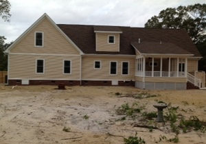 Newly built house with undeveloped yard