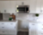 Custom kitchen makeover - tile back splash, counter top, sink and hardwood flooring