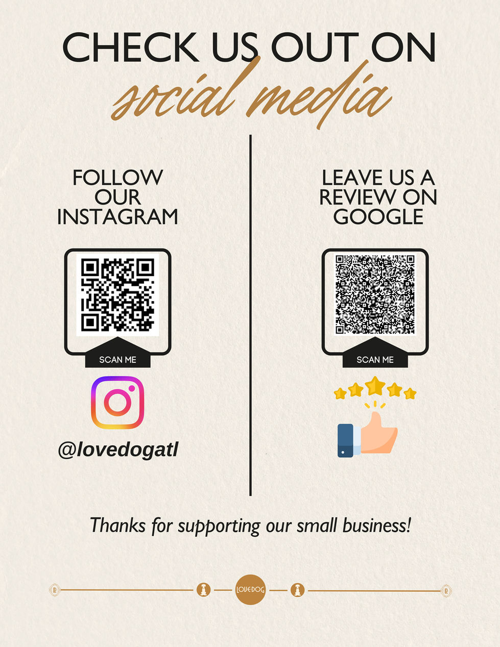 Social media promotional graphics designed for Love Dog