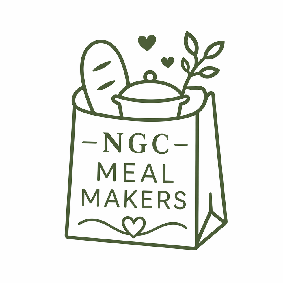 White grocery bag logo created for NGC Meal Makers