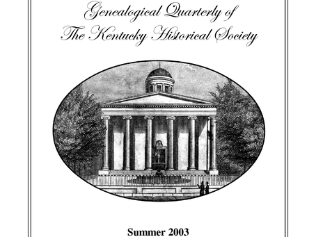 A Guide to Kentucky History and Genealogy Quarterly from 1965 to present