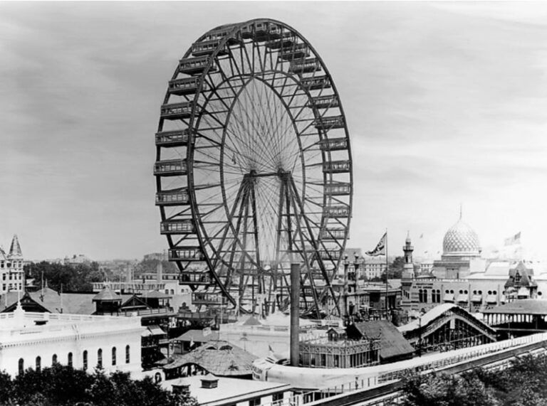 Photo: the original Ferris Wheel at the World Columbian Exposition in Chicago, Illinois, 1893. Credit: The New York Times photo archive; Wikimedia Commons.