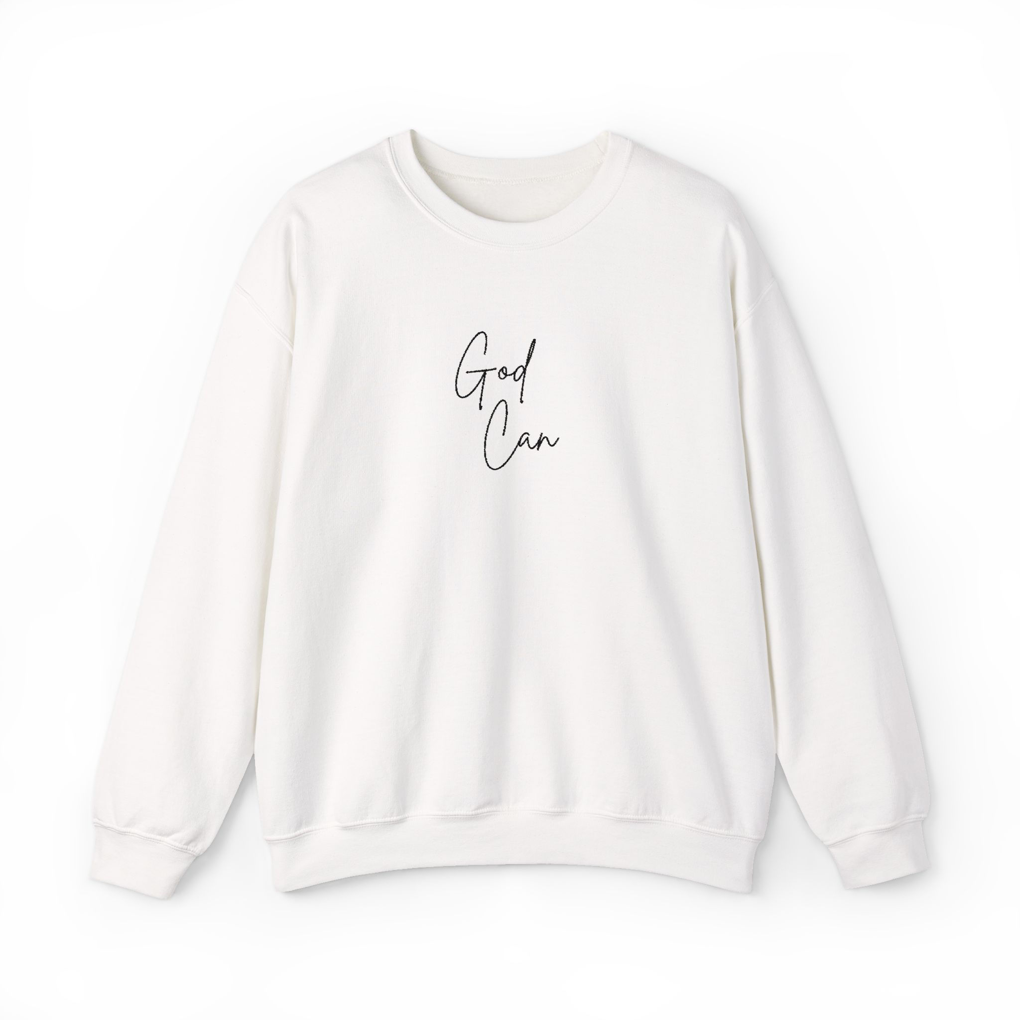 God Can Embroidered Crewneck Sweatshirt 
