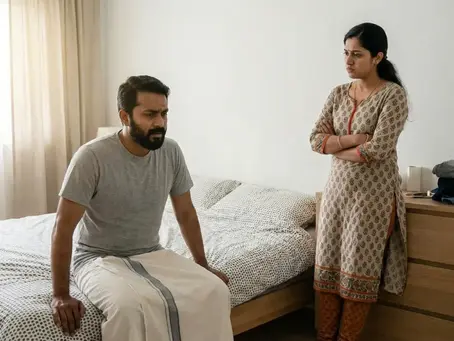 Lack of Understanding shwoing image of malayali couples for koott online counseling blog