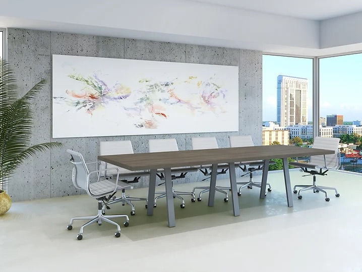 12' Conference Table w/ A-Frame Metal Legs