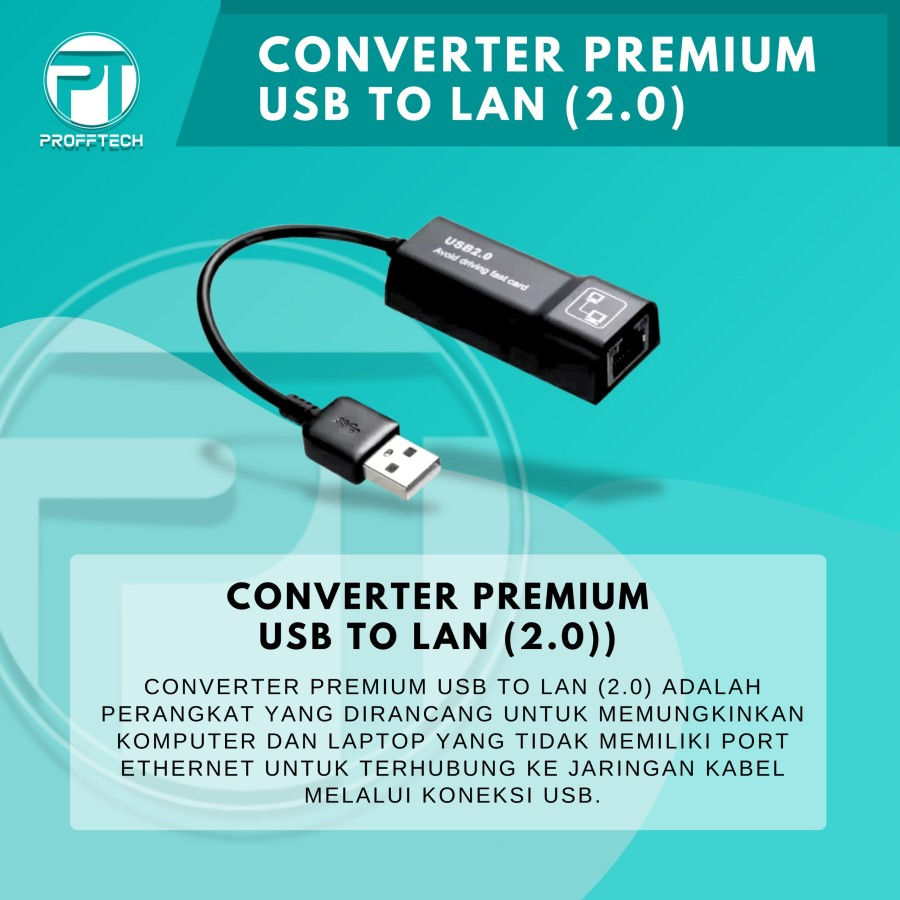 Thumbnail: Converter Premium Usb To Lan (2.0) Original Profftech