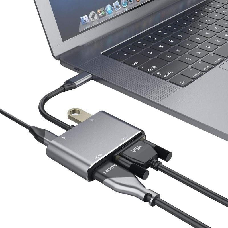 Thumbnail: CONVERTER Type C to HDMI,VGA,USB3,TYPE C (4 in 1). Original PROFFTECH.