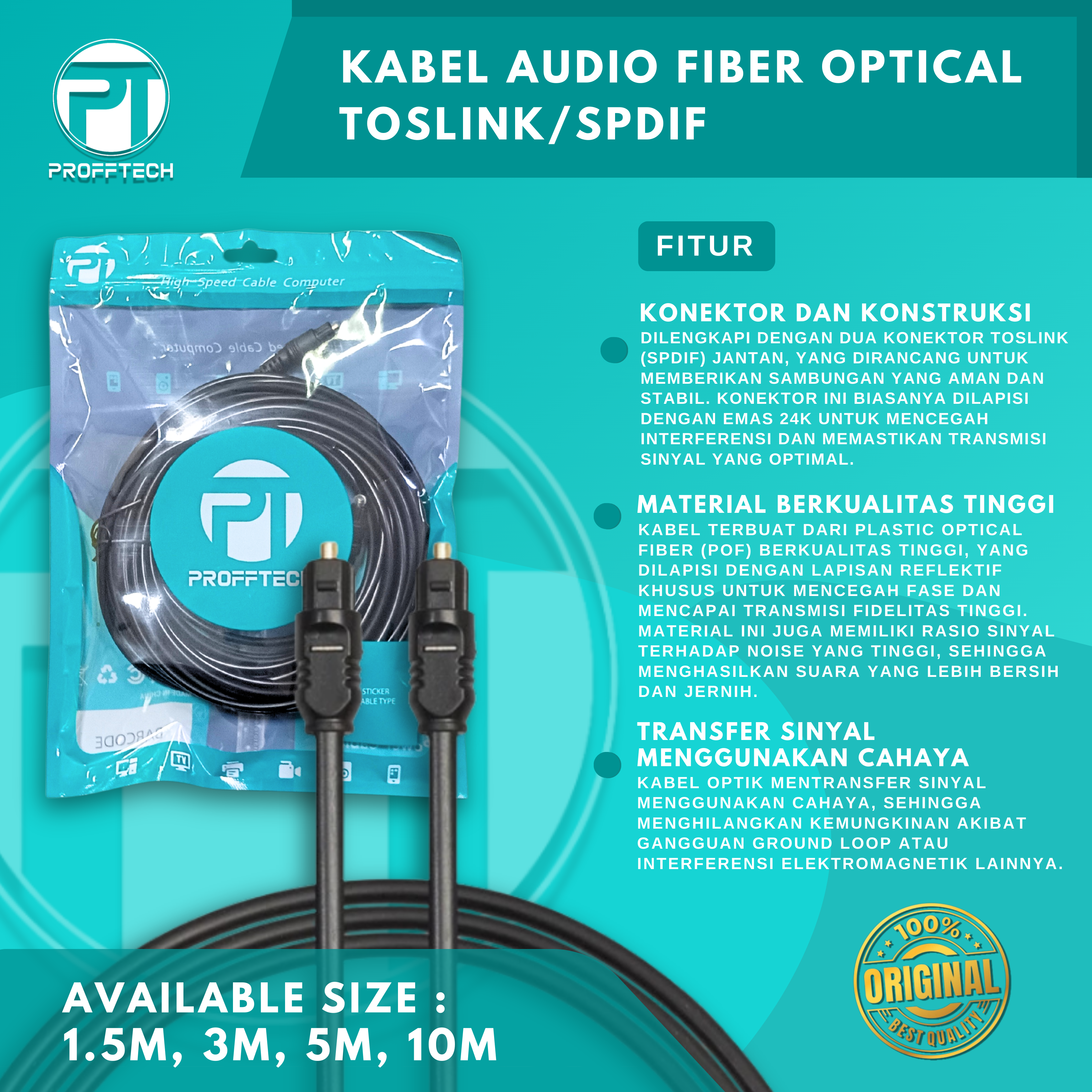 KABEL AUDIO FIBER OPTICAL