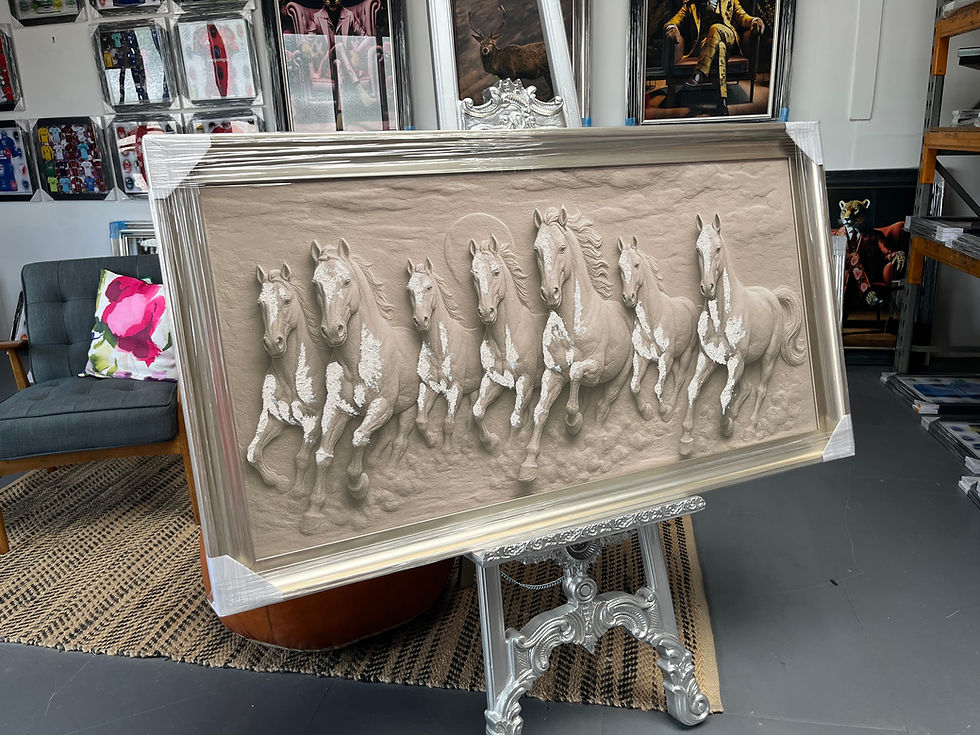 Seven Horses Canvas XL Large Frame