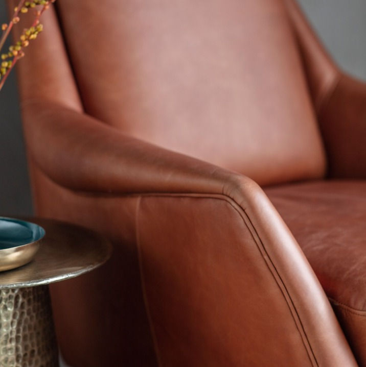 Thumbnail: Brompton Armchair Brown Leather