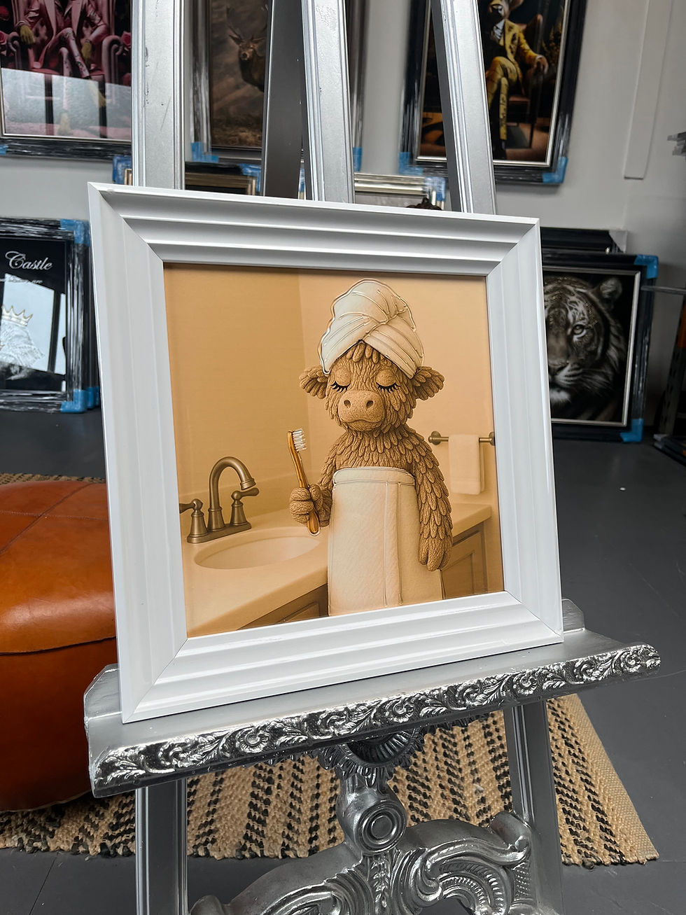 Highland Cow Bathroom - Small Frame