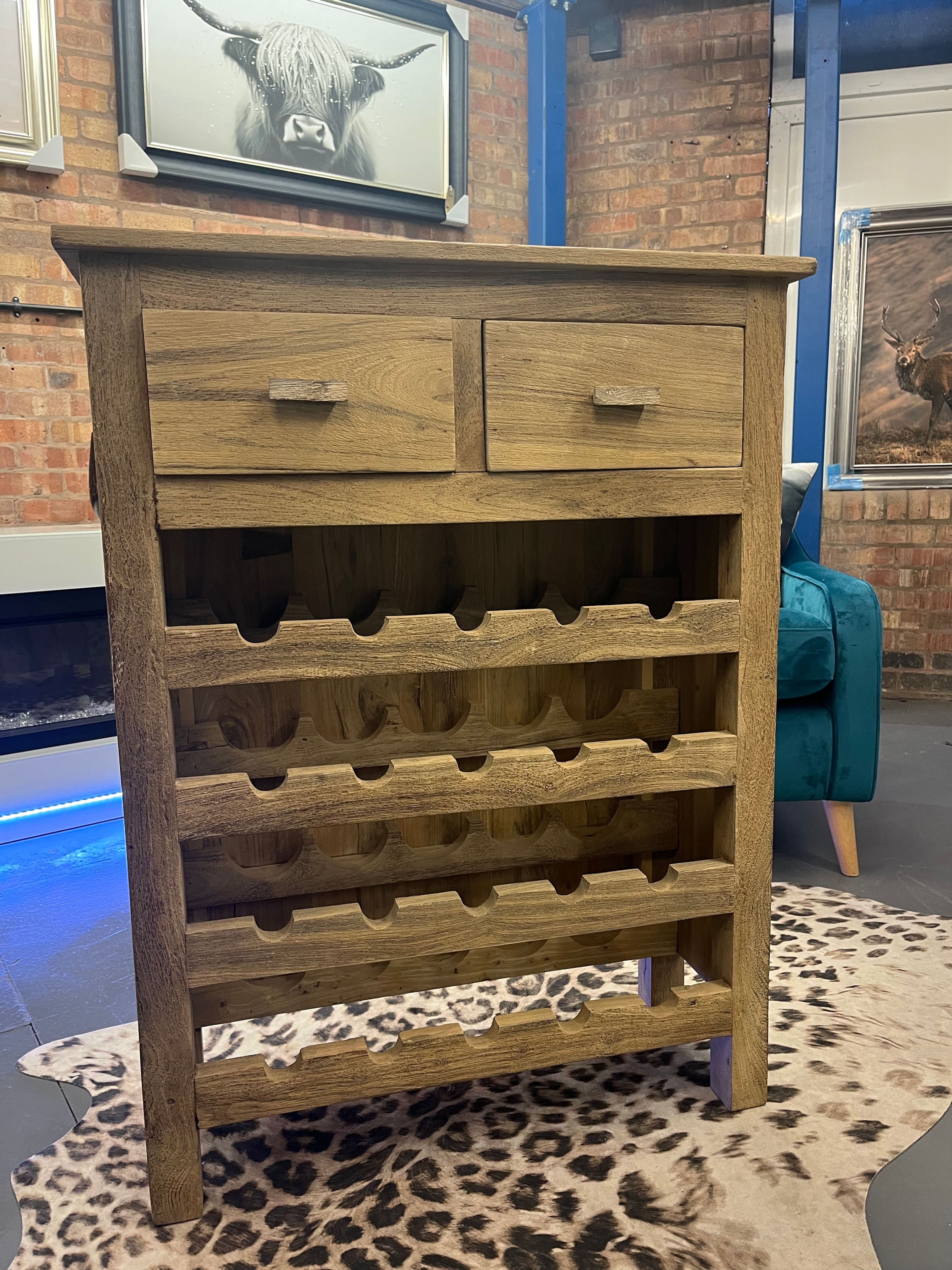 Nkuku Shanthi Reclaimed Wood Wine Rack - Natural